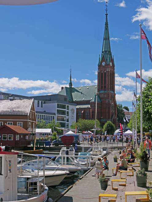 Arendal Waterfront with Treffoldighetskirken (Trinity Church)