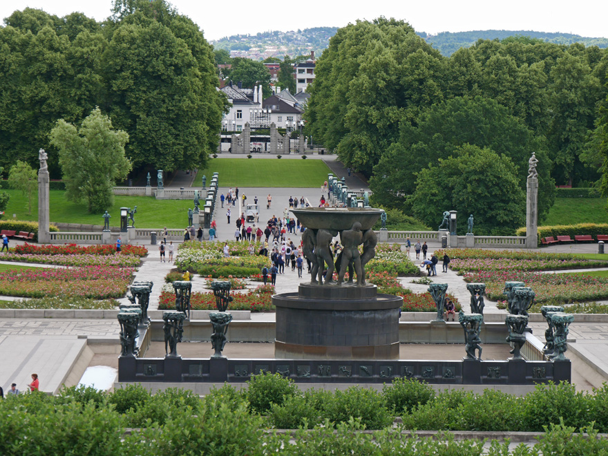 View from Monolith into the Vigeland Sculpture Park, Oslo