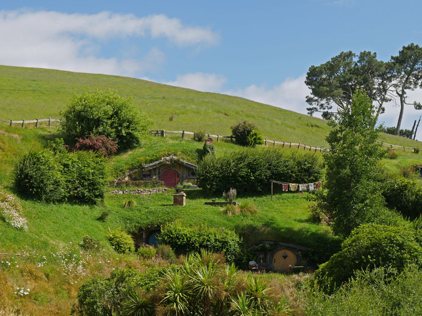 Hobbit Houses on Hill in the Shire