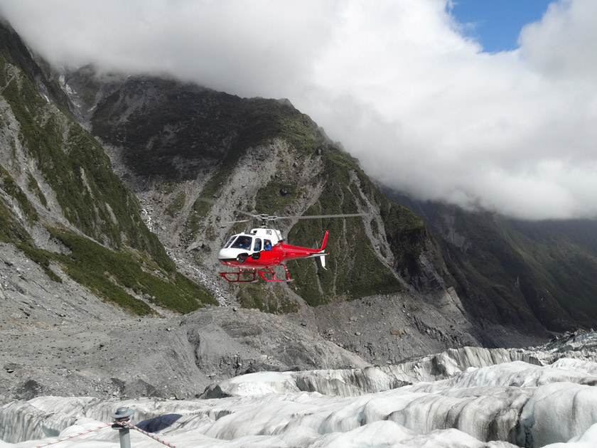 Helicopter Approaching Franz Josef Glacier