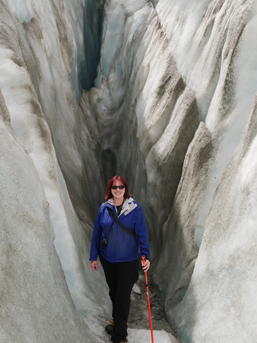 Becky Hiking on Franz Josef Glacier