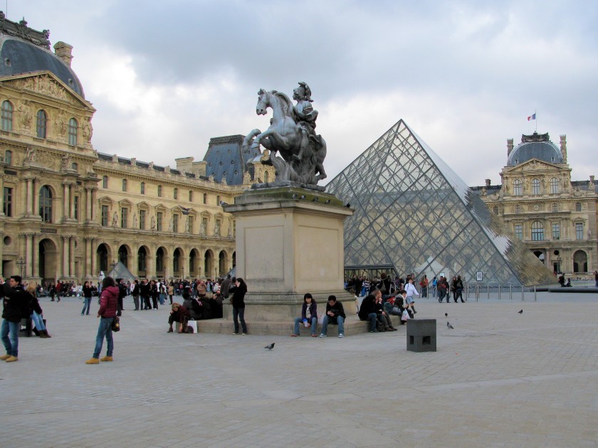 Statue of King Louis XIV in the Courtyard of Musée du Louvre