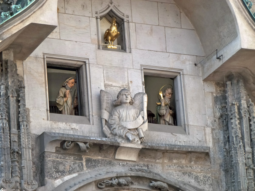 Apostles in Clock Windows During Hourly Procession