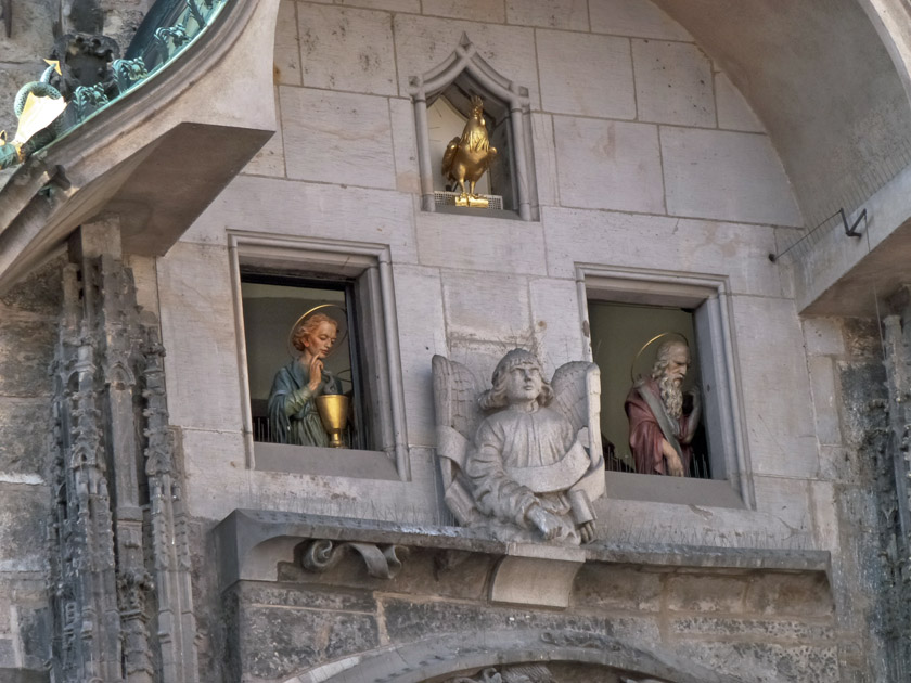 Apostles in Clock Windows During Hourly Procession