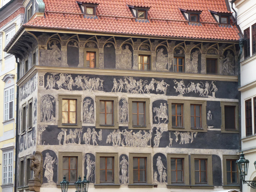 Exterior Murals on Old Town Square Buildings