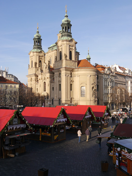 Old Town Square Christmas Market and St. Nicholas Church