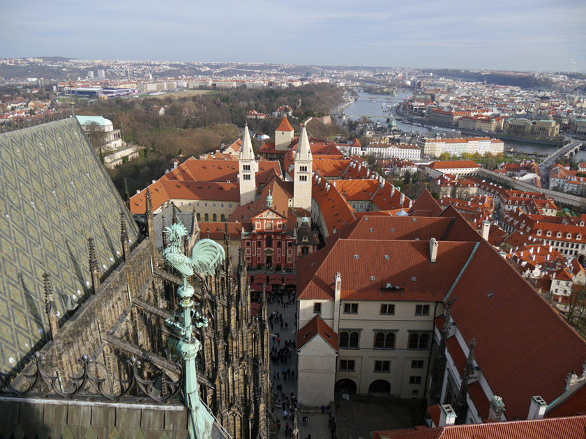 St. George's Basilica and Prague from St. Vitus Cathedral Tower