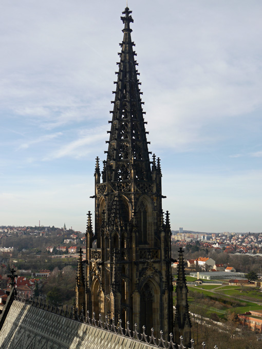 Front Tower of St. Vitus Cathedral Seen from South Tower