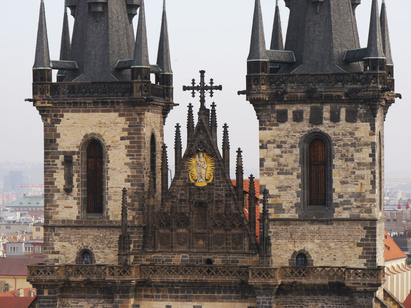 Our Lady before Tyn Tower Detail, View from the Old Town Clock Tower