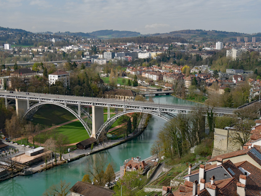 View of Bern and River Aare from Top of Bern Münster Tower