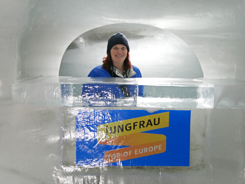 Becky in Ice Palace at Jungfraujoch