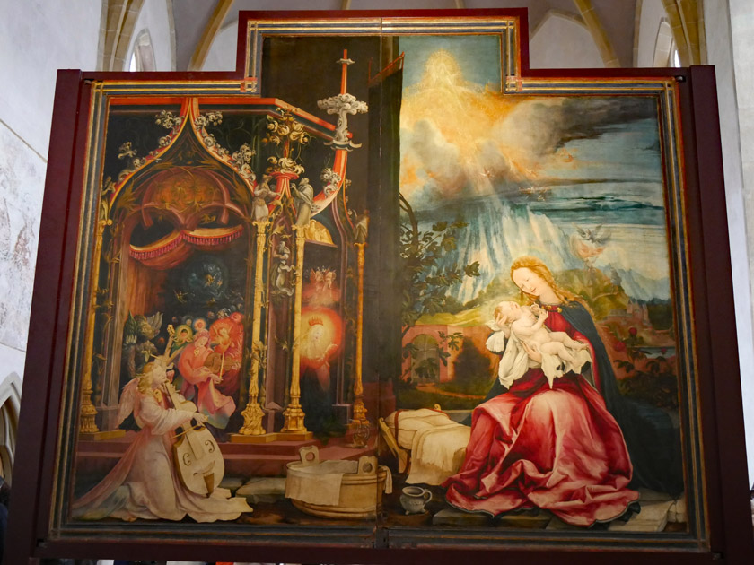 Isenheim Altarpiece Inner Panel - Annunciation, Nativity, and Resurrection