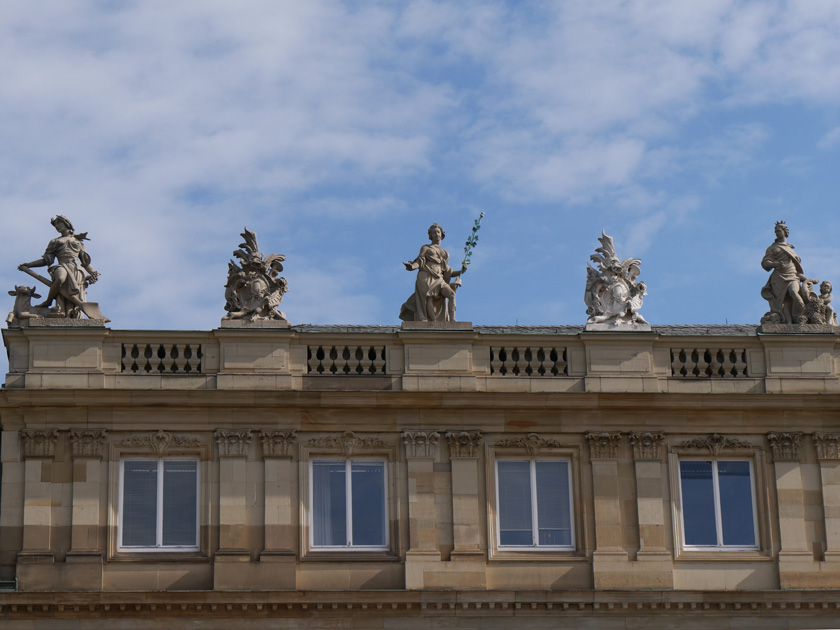 Statues on Top of Neues Schloss, Stuttgart