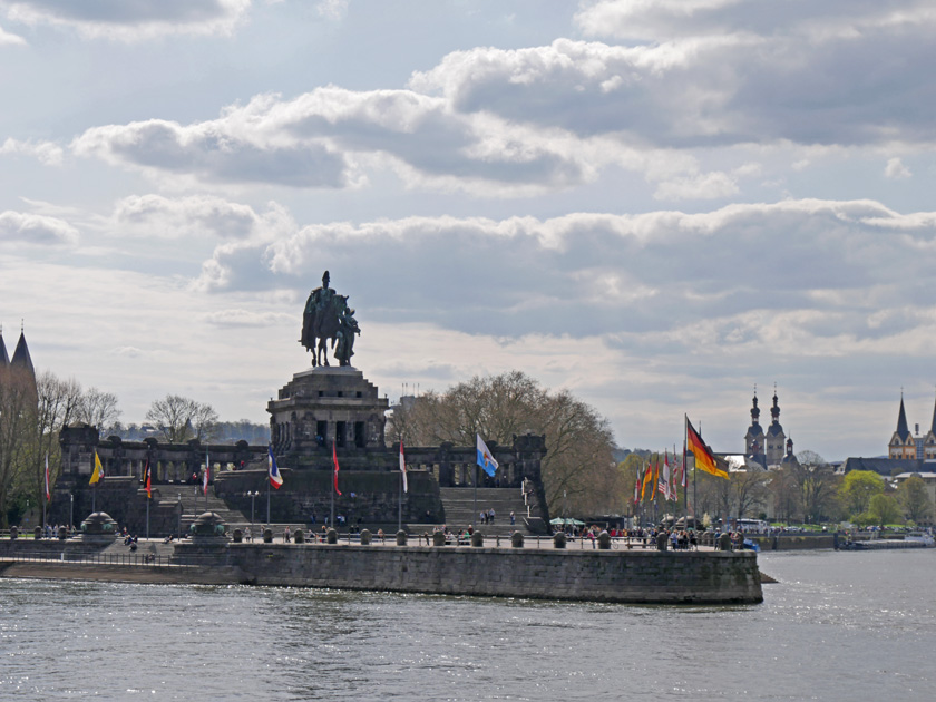 Deutsches Eck (German Corner) at the Confluence of the Rhein and Mosel Rivers