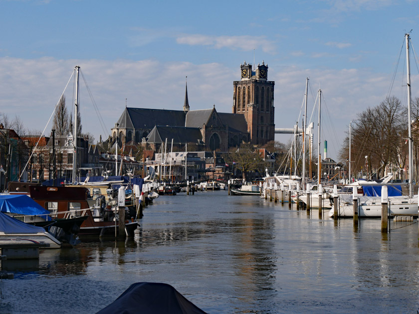 Dordrecht Canal Scene with Grote Kerk