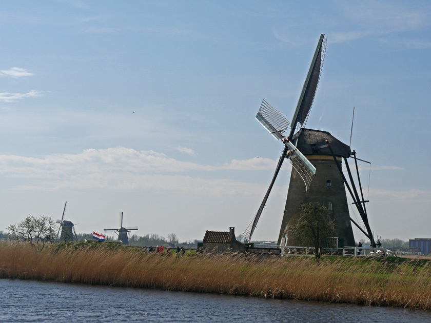 Village of Kinderdijk Canal and Windmills