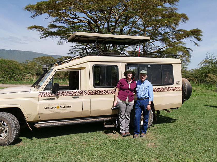 Becky & Jim on Game Drive, Ngorongoro CA