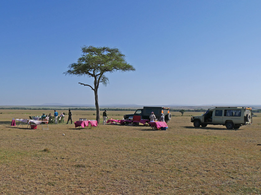 Champagne Breakfast After Balloon Landing,  Maasai Mara