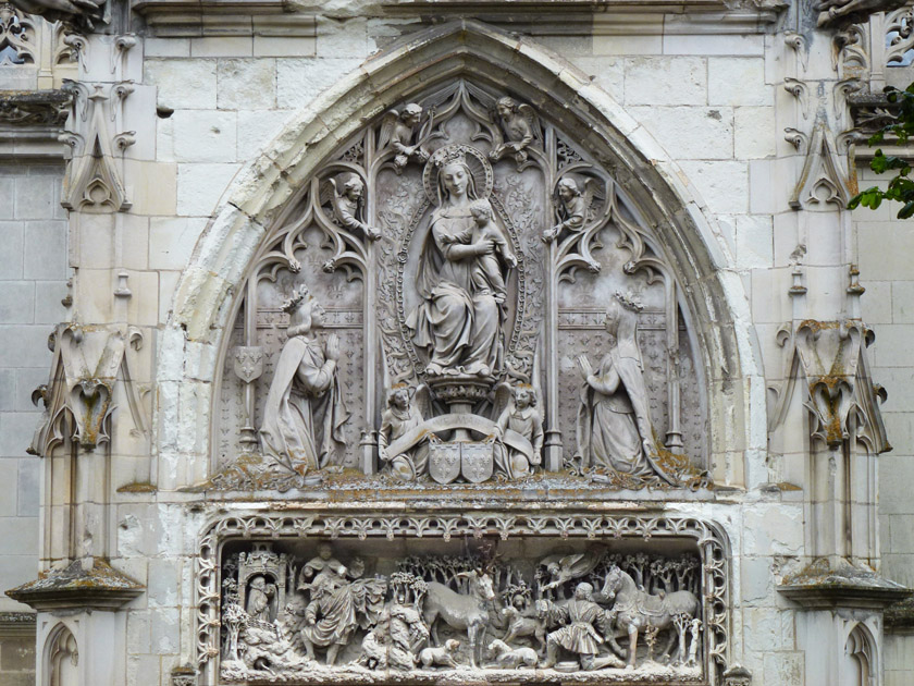 Carving at Entrance to The Saint Hubert Chapel at Château d'Amboise