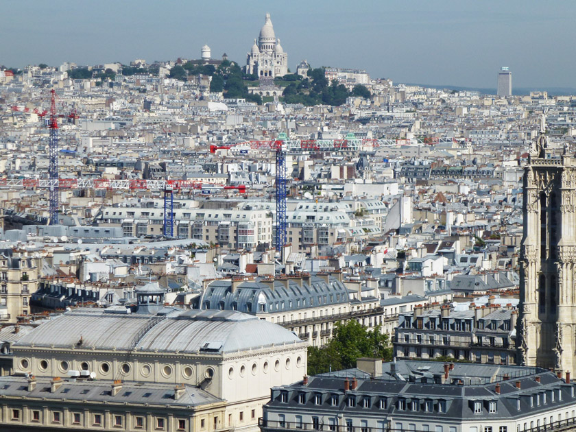 Montmartre and Sacre Coeur from Cathédrale Notre-Dame