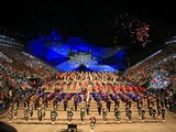 Fireworks over Massed Pipes and Drums