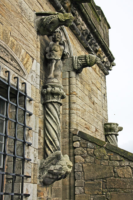 Stirling Castle Statue - Boy Holding Lion-Mask Shield (South Wall)