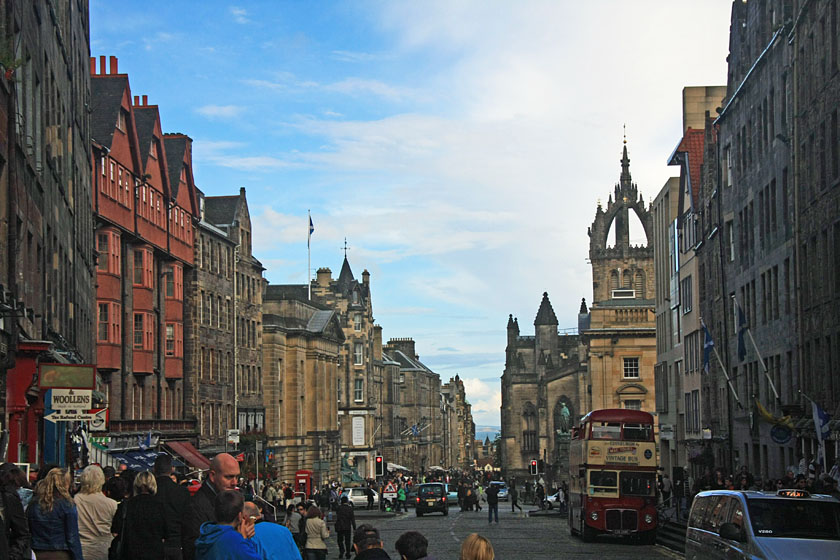 The Royal Mile, Edinburgh Looking to the Firth of Forth