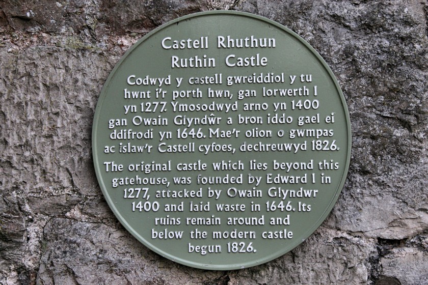 Ruthin Castle Plaque