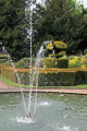 Fountain and Topiary in Warwick Castle Peacock Gardens