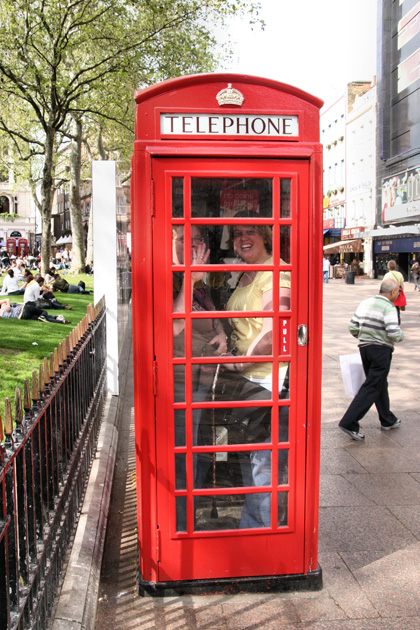 Becky and Kathy in Phone Booth