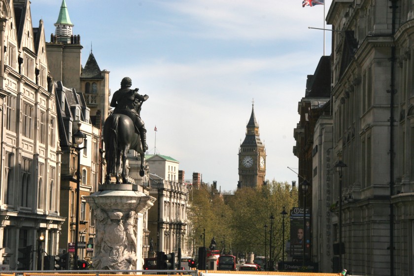 View from Trafalgar Square to Big Ben