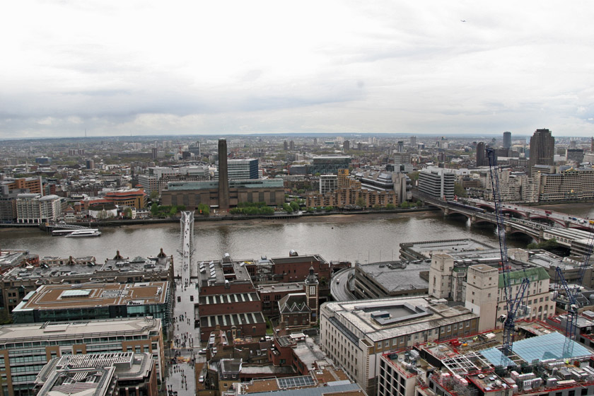 Millenium Bridge from St. Paul's Golden Gallery (280 feet)