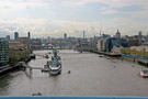 HMS Belfast and Thames River from Top of Tower Bridge