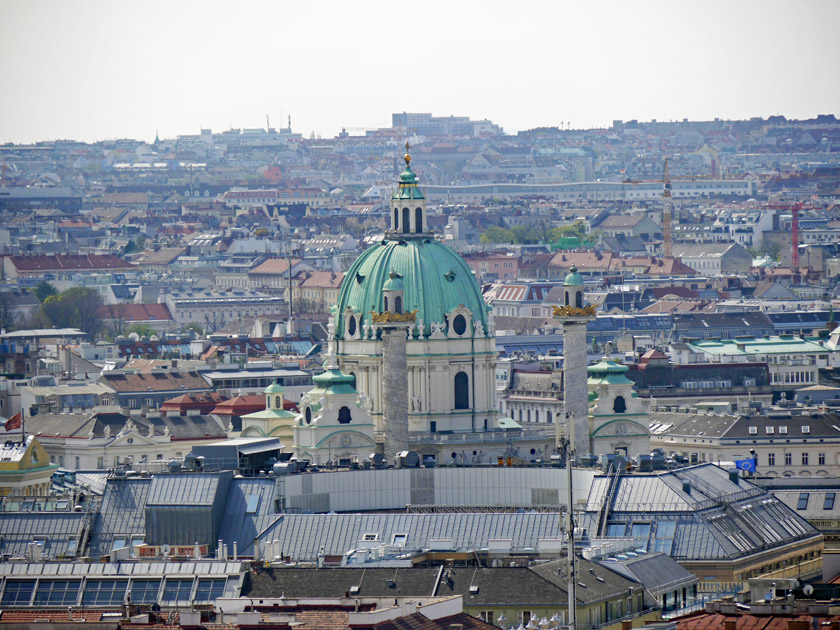 Karlskirche and Vienna from St. Stephan's Tower