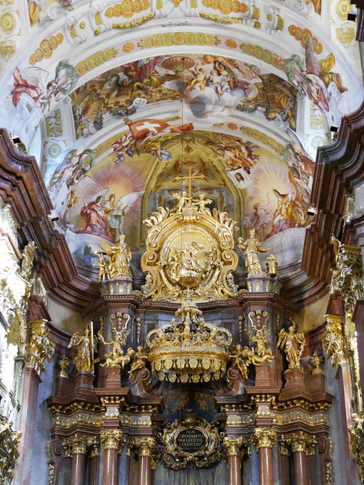 Main Altar Detail and Ceiling Murals, Melk Abbey